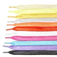 thumbnail image 2 of Santimon 2 Pairs Sequin Flat Shoelace for Sneakers Running Shoes High Tops Boots Canvas Sneakers Casual Shoes 31" Neon Yellow, 2 of 4