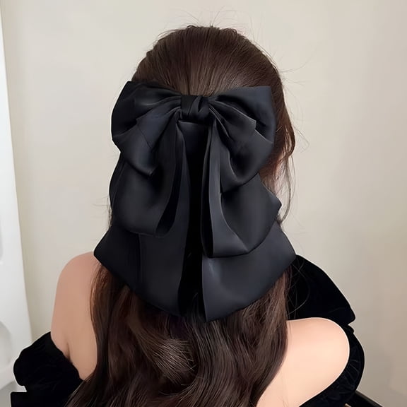 TUWAFE Hair Bows for Girls, Hair Ribbons for Women, Black Bow, Red Hair Bow, Hair Accessories