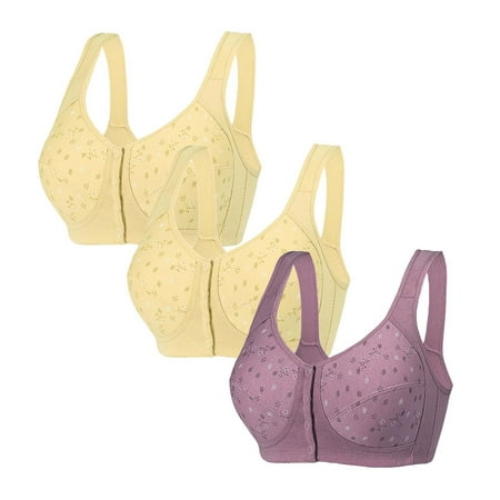 Black of Friday Deals!Clearance Staron 3PC Women s Bras Comfort No Underwire Bras Wireless Comfortable Bras Stretch Plus Size Bra Full Support Bras