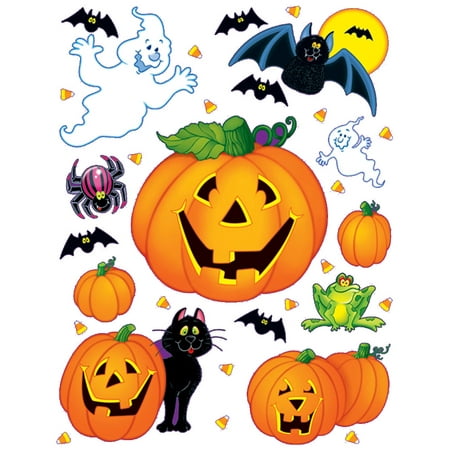 12 Count Stickers Halloween Pumpkin Patch Wall Clings Party Decoration 12-17"