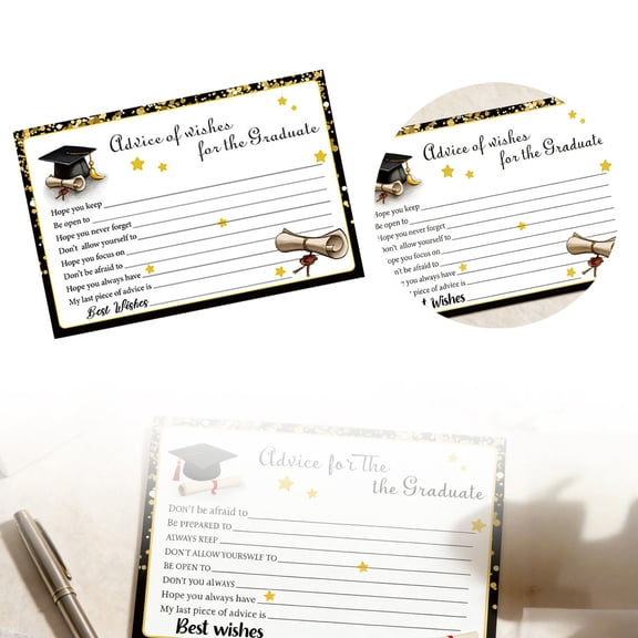Graduation Party Advice Wishes Cards for Class of 2026, 4 x 6 Inch Words of Wisdom Cards, Game Activity Cards for College, High School, University Grad, Keepsake Party Supplies
