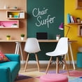 thumbnail image 4 of TWO 2 Kids Modern Minimalist Style Chairs Toddler Children Chairs With Natural Wooden Legs - White, 4 of 6