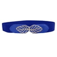 thumbnail image 2 of TANGNADE Womens Belts For Dresses Vintage Wide ElasticWaist Belt Dress Waist Leaves Buckle Belt Blue, 2 of 4