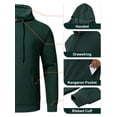 thumbnail image 3 of Taigaofy Men's Geometric Texture Hoodie with Pocket, Skin-Friendly Long Sleeve Casual Pullover, Perfect Valentine's Day Gift for Him Green XL, 3 of 7