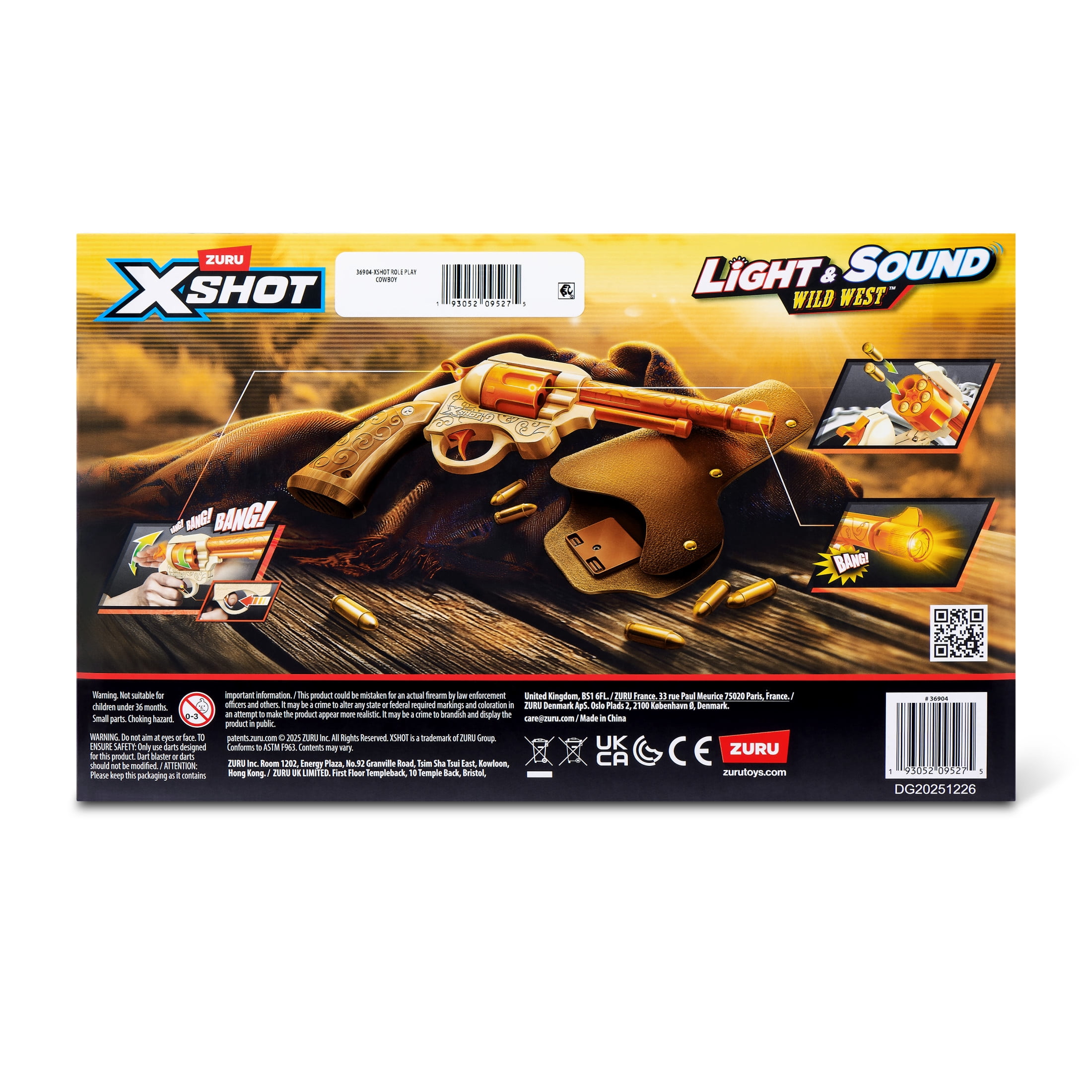 XSHOT Role Play Cowboy Western Blaster Role Play Kit Outdoor Toy by ZURU with LED Barrel & Holster for Kids Ages 3+