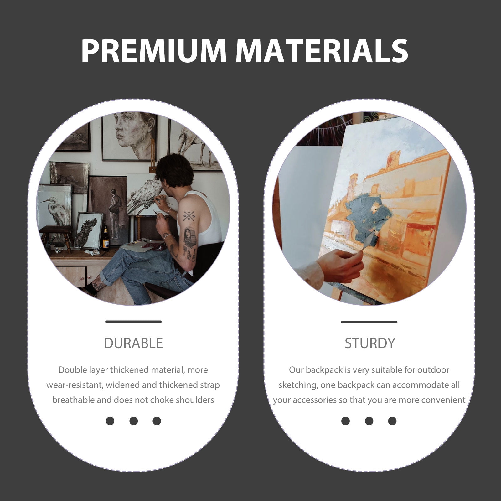 WHAMVOX  Carrying Bag for Artist Outdoor Painting Supply Kit Portfolio