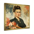 thumbnail image 2 of Designart "Vintage Portrait of Frida" Fashion Framed Wall Art Decor - Glam Orange Woman Mexican Hallway Framed Wall Art Decor, 2 of 6