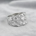 thumbnail image 3 of Nugget Ring for Men 925 Sterling Silver Chunky Statement Band Gift for Him_9, 3 of 5