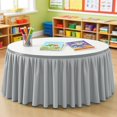 thumbnail image 1 of wonima02 9FT Table Skirt for Teacher Desk Rectangular Ruffle Tablecloth Skirt for Birthday Wedding School Themed Party Supplies, Grey, 1 of 1
