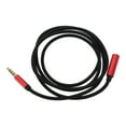 thumbnail image 2 of 3.5mm AUX Audio Extension Cable with Microphone for PC Headphones, Red, 2 of 5