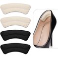 thumbnail image 5 of Forro de agarre para el talón de primera calidad para hombres y mujeres, cómodas almohadillas para el talón de microgamuza que ayudan a mantener el talón en su lugar (albaricoque pálido+negr, 5 of 5