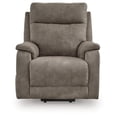 thumbnail image 4 of Signature Design by Ashley Crestmeade Power Lift Recliner Chair with Heat, Massage, USB Charging - Fossil Gray Faux Leather Electric Lift Chair, 4 of 9