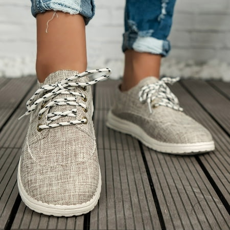 

NECHOLOGY Womens Casual Shoes Size 7 Fashion Woven Casual Women Shoes Fashionable Breathable Womens Shoes 608v5 Casual Comfort Beige 6.50