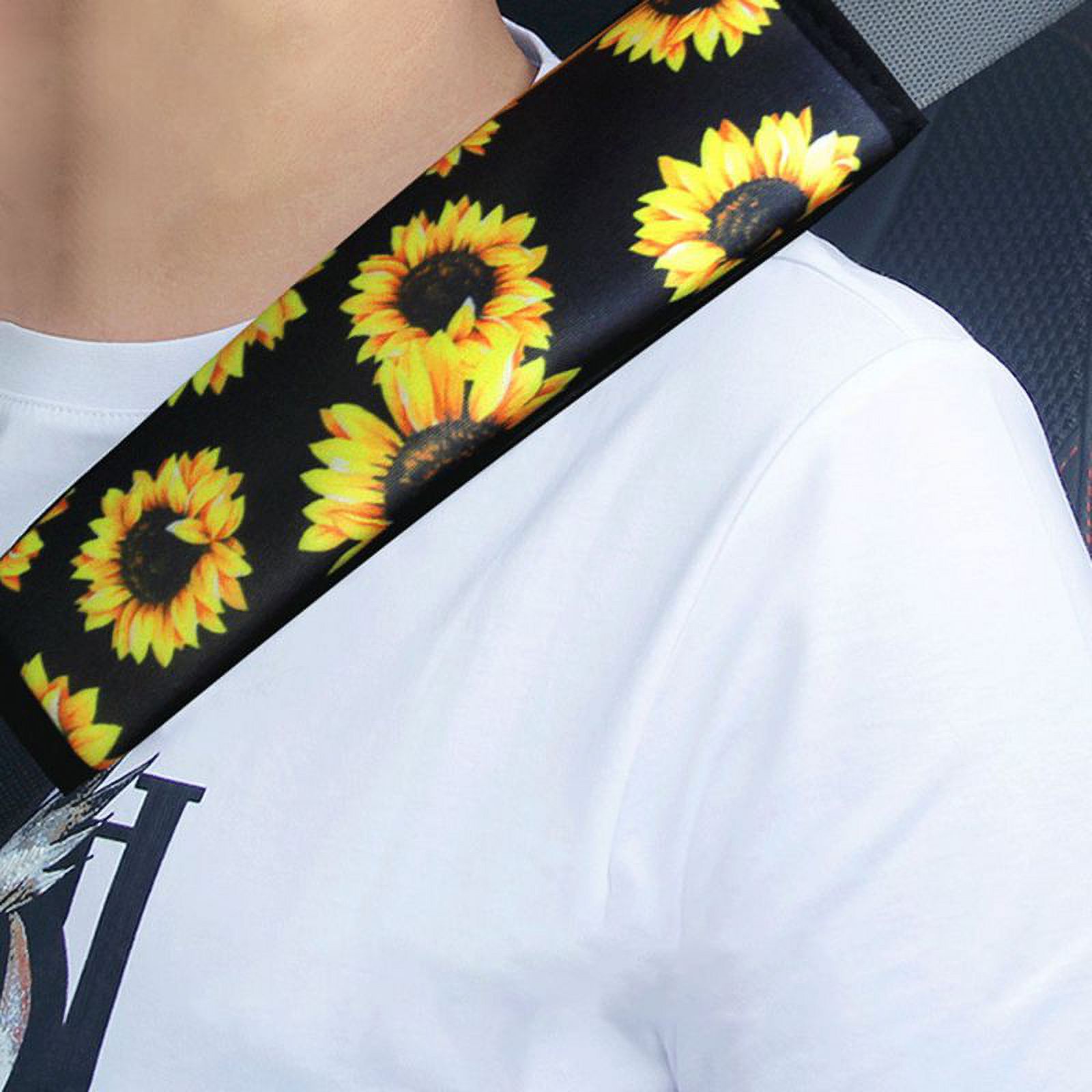 SJENERT 2Pcs Universal Car Seat Belt Cover Soft Artificial Shoulder Pad, Sunflower, Seat Belt Shoulder Belt Protection Pad, Suitable for Car/Bag - image 5 of 6