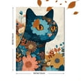 thumbnail image 3 of Floral Cat Canvas Art Print, Suitable for Living Room, Bedroom, Office, Bathroom, Home & Apartment Decor, 3 of 8