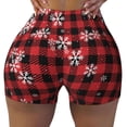 thumbnail image 2 of Balery Red Buffalo Plaid Pantalones cortos de entrenamiento estampados para mujer, sin costuras, ajustados, para gimnasio, yoga, correr, deportes, ejercicio activo, fitness.-XX-Large, 2 of 8