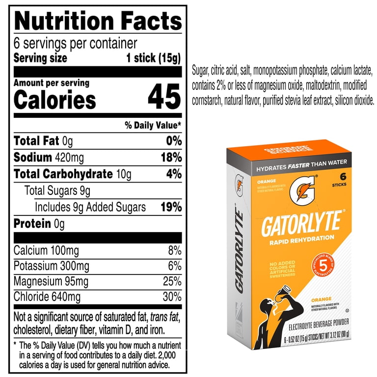 Gatorade Gatorlyte Orange Electrolyte Powder, 6 Pack photo 6