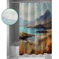 thumbnail image 4 of Natural Landscape Shower Curtain, 66" x 72", Mountain Cloud and River Waterproof Bathroom Curtain Washable Shower Curtain Set with 12 Hooks, 4 of 6
