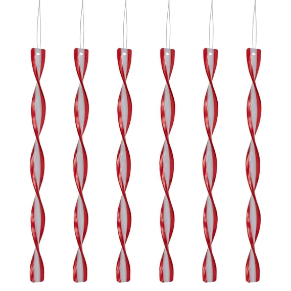 Northlight 6ct Red and White Candy Swirl Christmas Ornaments 8"