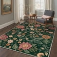 thumbnail image 6 of DEORAB 2x3 Area Rugs Vintage Floral Emerald Green Low Pile Lightweight Machine Washable Non Slip Rug for Entryway, Front Door, Bathroom, 6 of 6