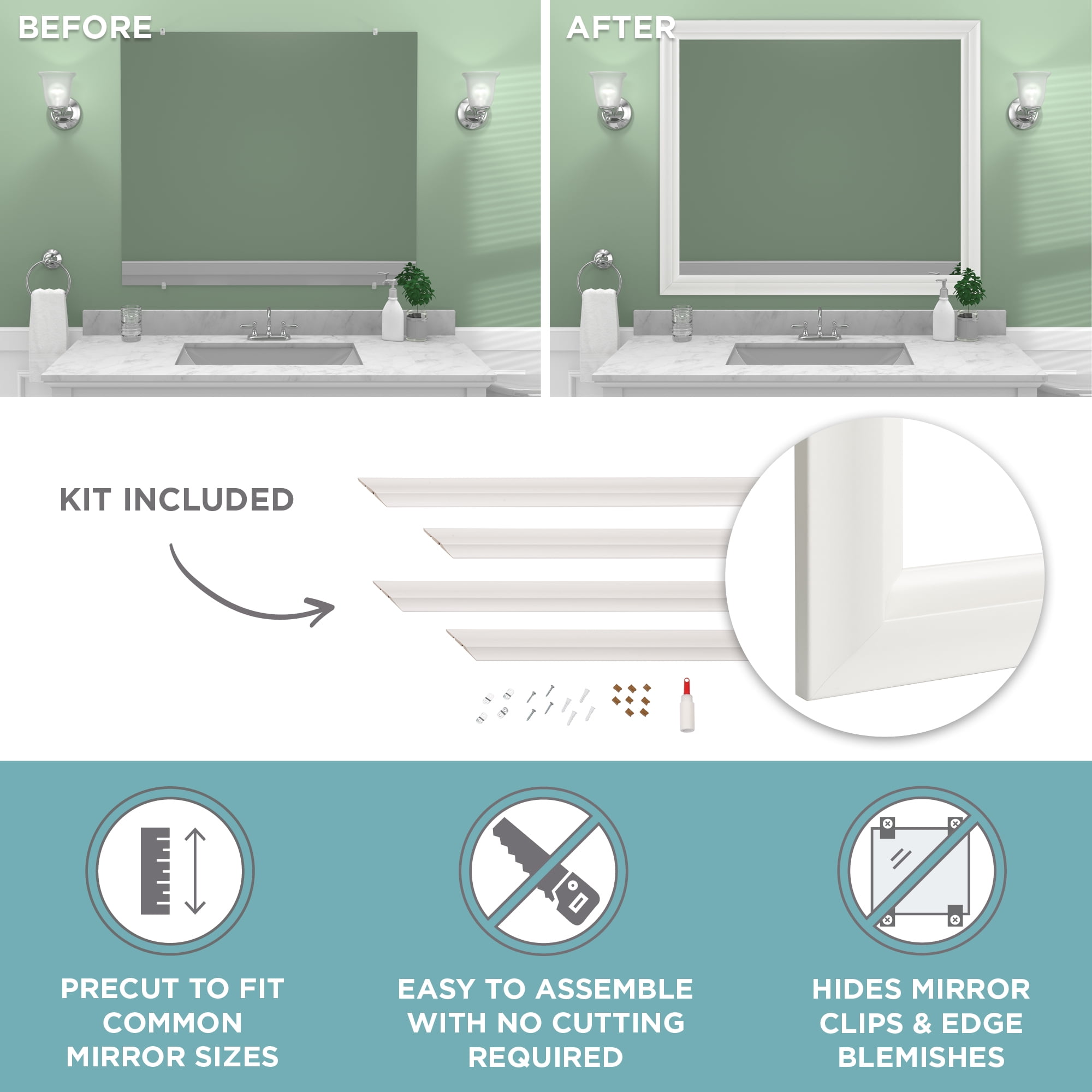 Zenna Home Decorative Mirror Framing Kit