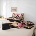thumbnail image 6 of Erosebridal Brown Leopard Print 7pcs Bedding Comforter Set For Girls,Letter A Initial Kids Queen Bedding Sets,Black Reversible, 6 of 7