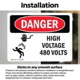thumbnail image 3 of (2 Pack) High Voltage 480 Volts OSHA Danger Sign 7 Inch X 5 Inch Vinyl Label Decal Sticker Weather Resistant, UV Protected for Workplace, Business, and Construction Site, Made in the, 3 of 7