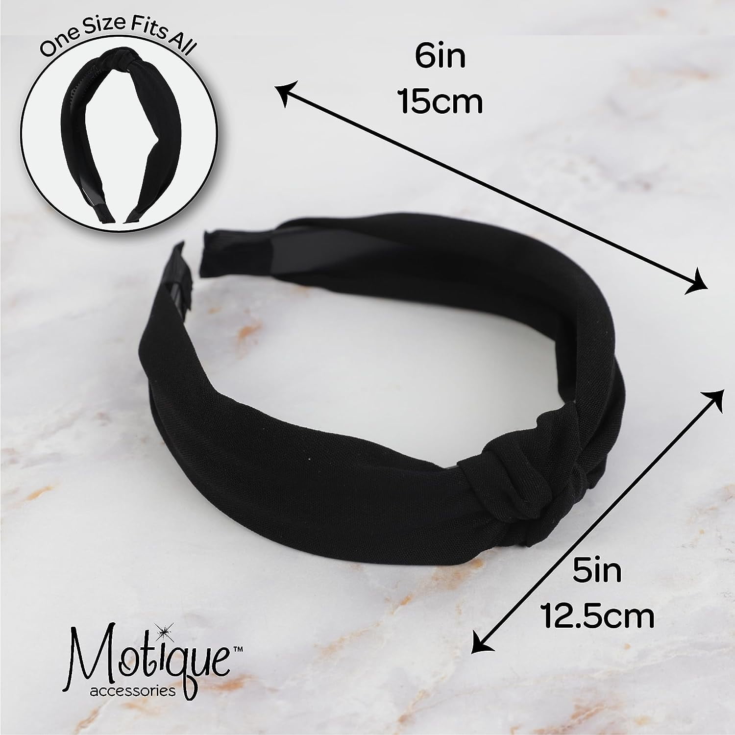 Motique Accessories 1 inch Fabric Turban Knot Headband 