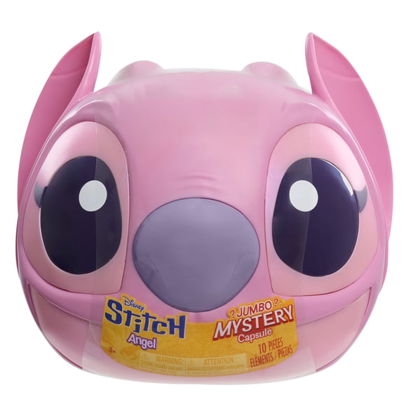 Disney Stitch 9-Inch Angel Jumbo Mystery Capsule Blind Box, 10 Surprises Inside, Ages 3 