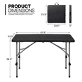 thumbnail image 2 of MoNiBloom 10 Pieces 4-Foot Plastic Folding Card Table, Indoor Outdoor Desk with Carrying Handle and Height Adjustable, Black, 2 of 10