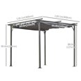 thumbnail image 3 of Outsunny 10' x 10' Outdoor Retractable Pergola Canopy, Metal Patio Shade Shelter for Backyard, Porch Party, Garden, Grill Gazebo, Grey, 3 of 9