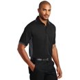 thumbnail image 4 of Port Authority K524 Mens Dry Zone Colorblock Ottoman Polo T-Shirt, Black & Iron Grey - 6XL, 4 of 6