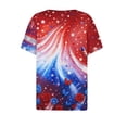 thumbnail image 5 of MEICHEN Lidies' Patriotic Tops Summer Printed Short Sleeve Blouses America 250th Anniversary Graphic Tees Casual V Neck T Shirt, 5 of 6