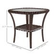 thumbnail image 3 of Outsunny Rattan Coffee Table Outdoor with Storage Shelf, Mix Brown, 3 of 10