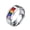 Silver, variant on Rainbow Cubic Zirconia LGBT Pride Ring Stainless Steel Enamel Lesbian Gay Bisexual LGBTQ Pride Month Lucky Personalized Statement Wedding Band Silver Size 8