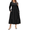 Black, variant on Women Plus Size Long Sleeve Dress Loose Casual Flowy Tiered Long Maxi Dresses with Pockets