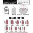thumbnail image 4 of 8 Packs (192PCS) Acrylic Matte Press on Nails Medium Length, Short Coffin Stick Glue on Nails for Women, Ballerina False Nail Art Tips Sets, Solid Color Fake Nails with Glue Nail File, 4 of 7