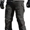 thumbnail image 2 of Plus Size Cargo Pants For Men Solid Casual Multiple Pockets Outdoor Straight Type Fitness Pants ﻿, 2 of 7
