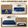 thumbnail image 2 of 15"Modular Floor Sofa Bed, Full Size Folding Couch with 2 Pillows, No Assembly, Teddy Fabric Convertible Sleeper for Living Room or Bedroom,Blue, 2 of 11