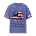 thumbnail image 3 of Youpwaven Men's 250th Anniversary USA Graphic T-Shirt, Vintage Washed We The People Patriotic Tee, Loose Fit Short Sleeve 1776-2026 Commemorative Top, 3 of 5