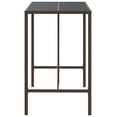 thumbnail image 2 of vidaXL Bar Table with Glass Top Brown 110x70x110 cm Poly Rattan, 2 of 4