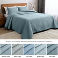 thumbnail image 4 of Mellanni Bedspread Coverlet Set Spa Blue - Reversible Bedding Cover - Oversized Quilt Set, 3 Piece, King / Cal King, Spa Blue, 4 of 8