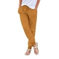 thumbnail image 1 of Womens Pants Drawstring Back Elastic Waist Pants with Pockets Yellow Loose Pants for Women S, 1 of 4