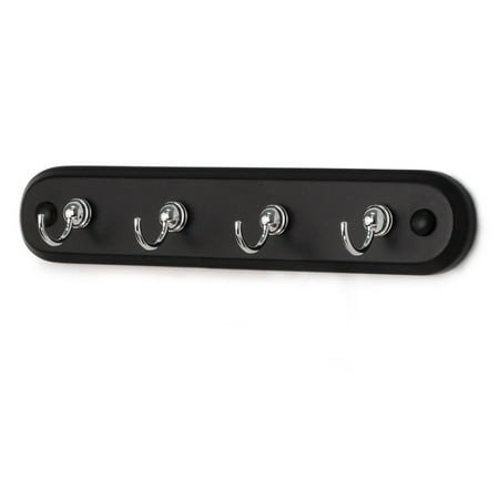 Spectrum Diversified Designs 4 Hook Wall Mounted Key Rack, Black Chrome