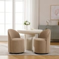 thumbnail image 6 of Guyou 360° Swivel Barrel Dining Chair Set of 2, Mid-Century Modern Upholstered Barrel Accent Chair, Velvet Round Vanity Chair for Dining Room Living Room Bedroom, Khaki, 6 of 10
