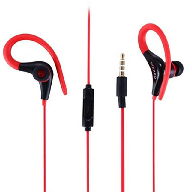 Twowood auricular Auriculares de gancho con cable de gancho de oído universal de 3.5mm con auriculares de deportes estéreo con micrófono