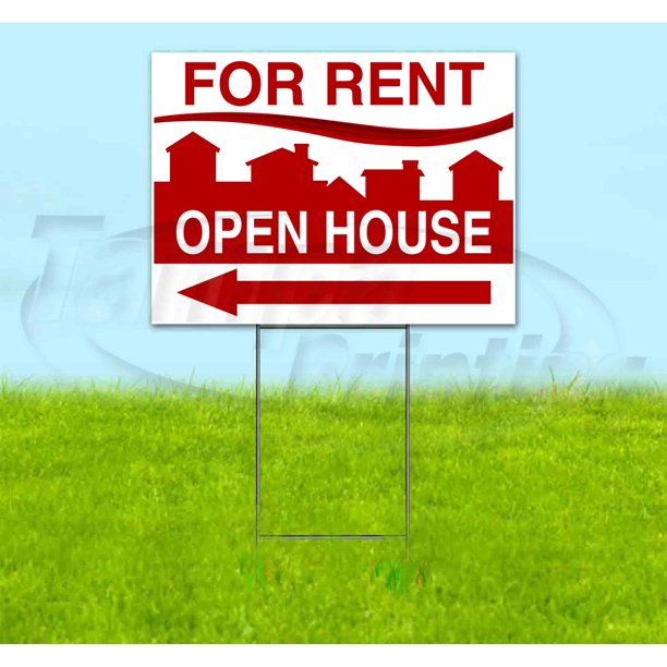 FOR RENT OPEN HOUSE LEFT (18" x 24") Yard Sign, Quantity Discounts