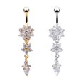 thumbnail image 1 of 2pcs Stainless Steel Dangle Belly Button Rings Belly Piercing, 1 of 3