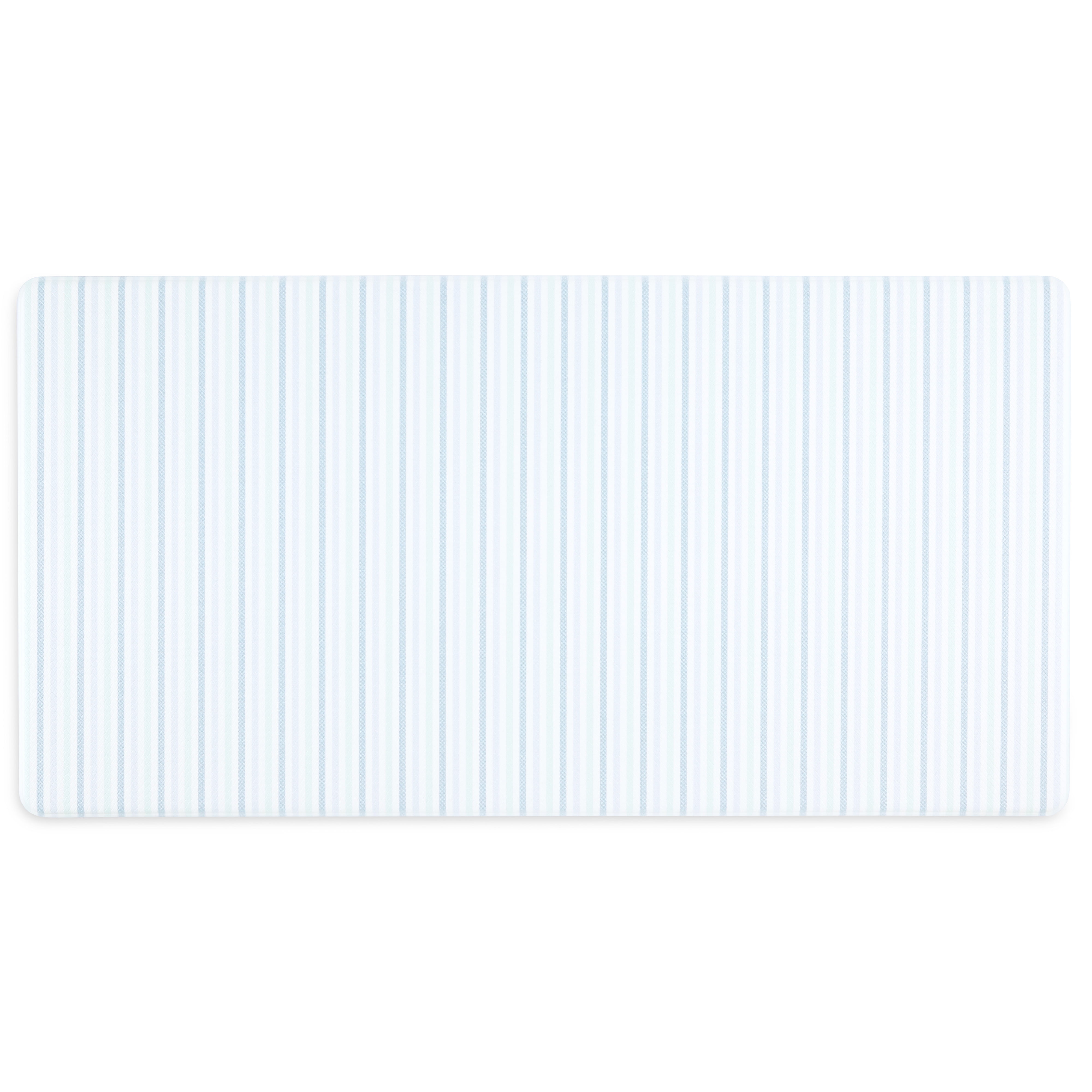Martha Stewart Amber Floral Daisy Stripe Reverisble Water Resistant Kitchen Mat, Blue/Purple, 20"x39"