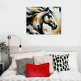 thumbnail image 5 of Nawypu Country Farmhouse Canvas Print Painting Animal Wall Art 'Glamerous Gold Noir Horse' Gold Framed Canvas Rustic Home Décor Gold, Black, 5 of 6